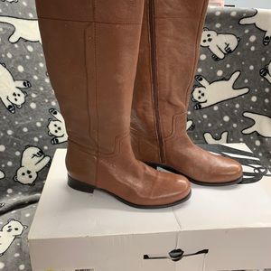 Nine West Leather Riding Boots 1” heel, wide calf Sz 9 EUC